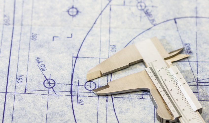 rubber seal, design engineering blueprint with guage